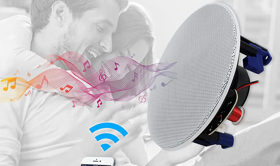 Herdio 4 Inches Flush Mount 2 Way Ceiling Bluetooth Speakers